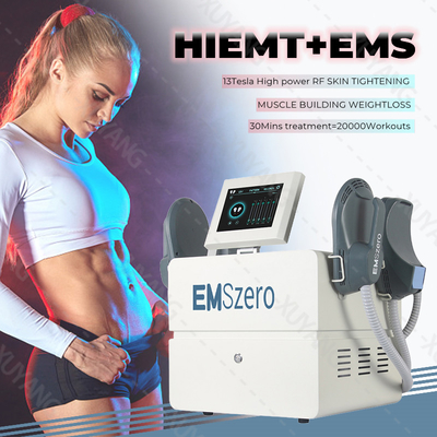 Portable 4 Handgriffe mit RF Fettverbrennung Muskelaufbau Emslim Mini Body Sculpting EMS Butt Lifting Machine mit RF